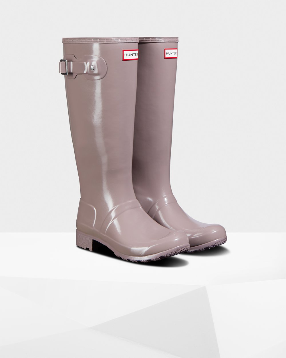 Botas de Lluvia Altas Hunter Mujer - Original Tour Foldable Gloss - Morados - XIHPRWZ-45